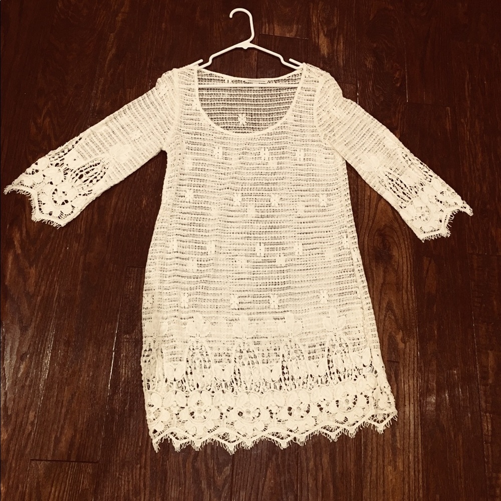Cream crocheted American Eagle dress